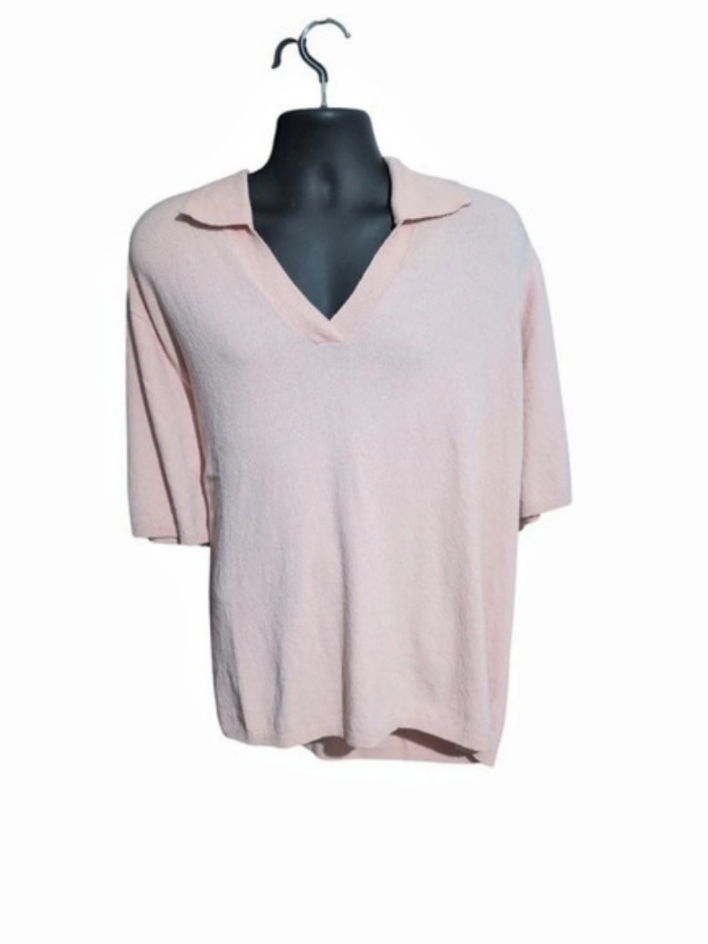 NWT KROST Pink Collared V-Neck Tunic Sweater Top Women’s Size XL